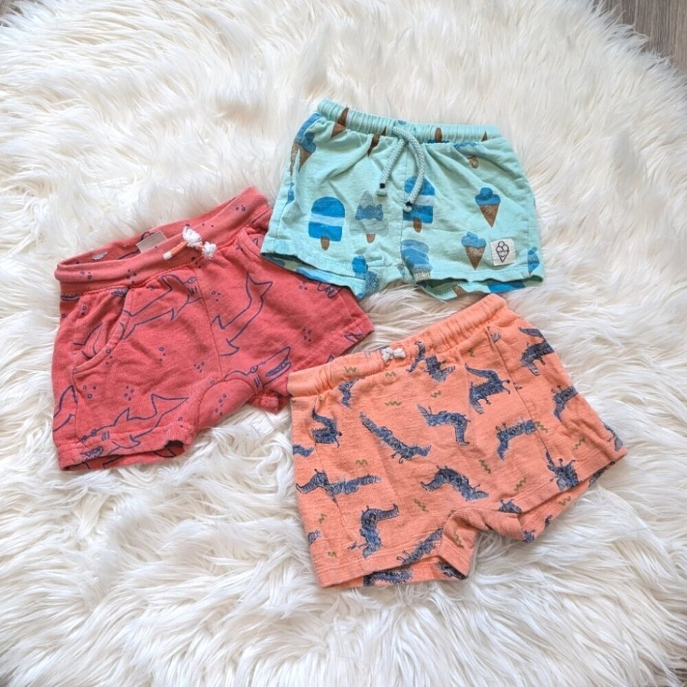 Zara baby boy cute soft cotton shorts 6/9 months